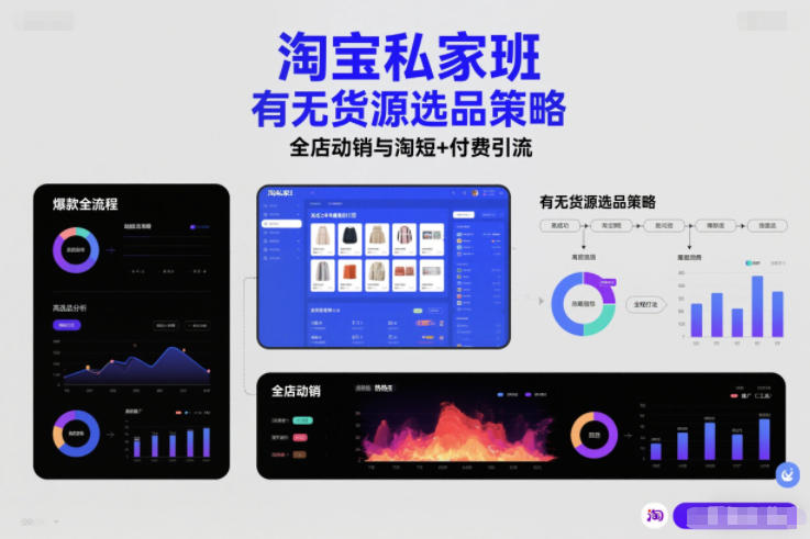 淘宝私家班，有无货源选品策略，高成功率爆款全流程打法-多金部落-社群网课资源站