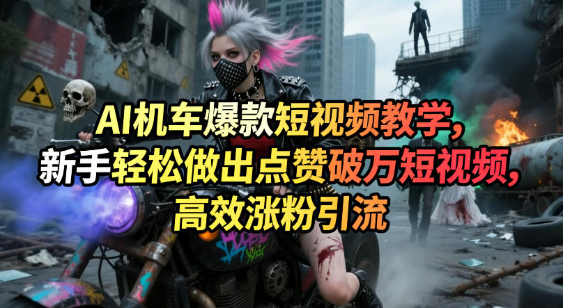 AI机车爆款短视频教学，新手轻松做出点赞破万短视频 高效涨粉引流-多金部落-社群网课资源站